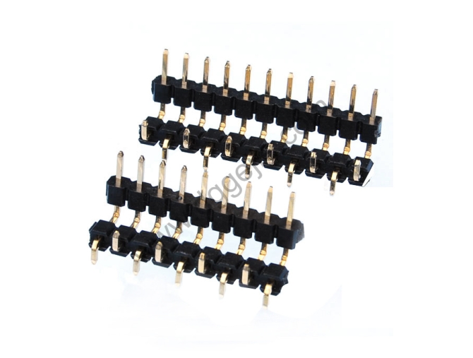 2.0mm排针 单排， 贴片+弯角